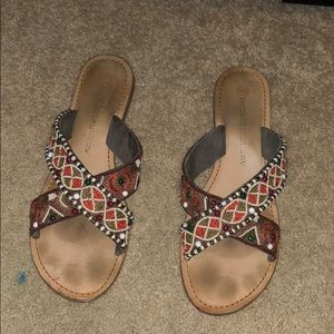 Beaded slide sandals
